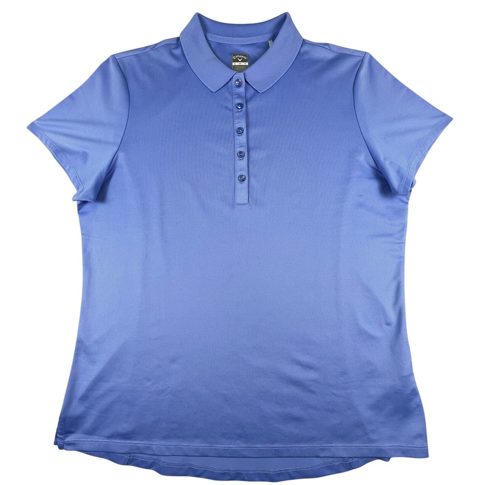 Callaway Polo Shirt Womens XL Blue Opti-Dri Short Sleeve Golf Athletic Top